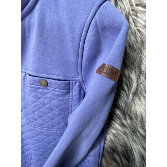 L.L. Bean‎ Quilted Blue Fleece Sweater Women's Size S - Picture 4 of 5